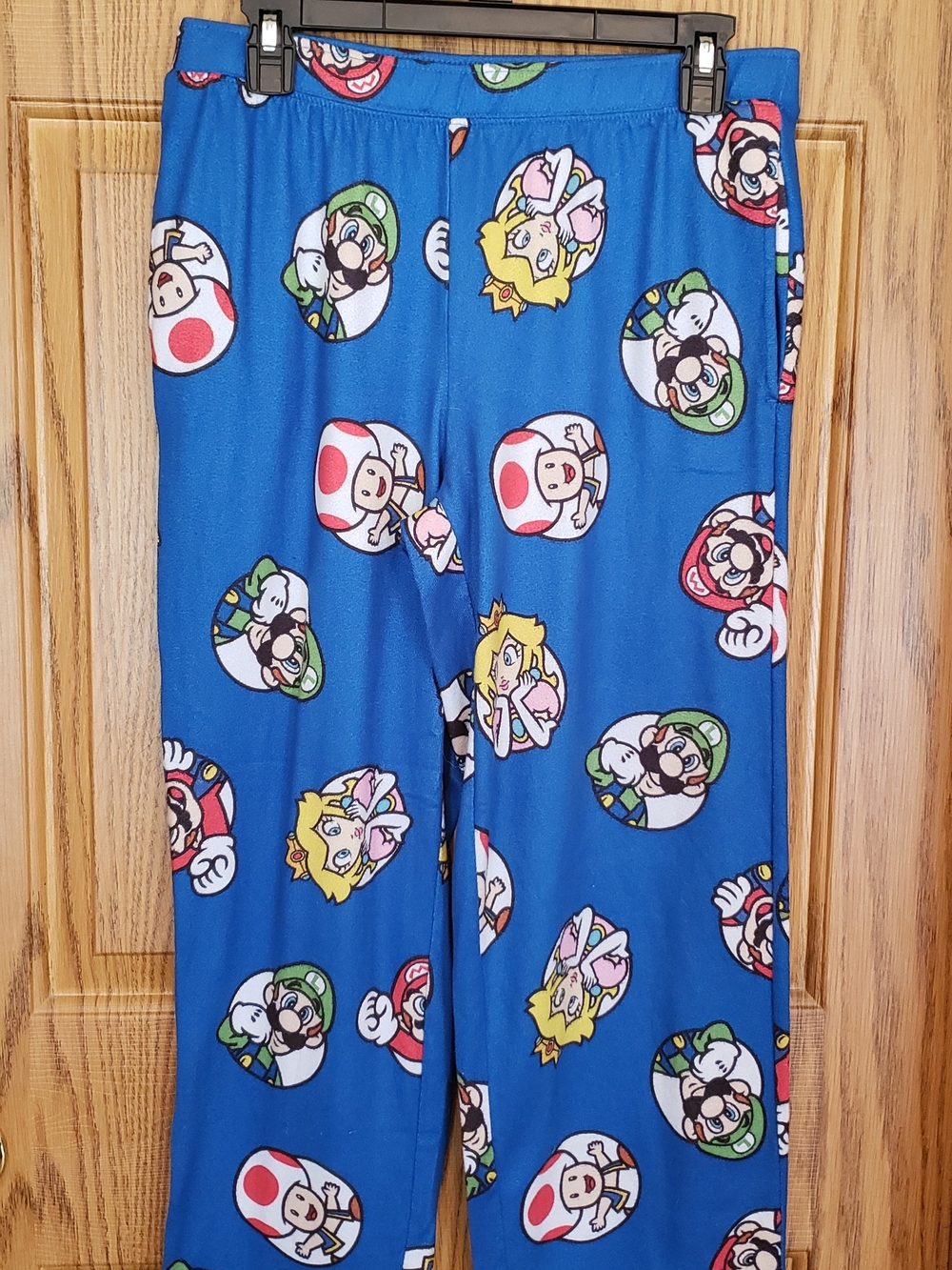 Nintendo Blue‎ Super Mario Character-Print Pajama Bottoms. Adult Size Small.